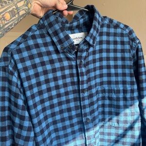 Goodfellow & Co Men's Navy and Blue Plaid Shirt